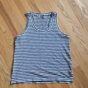 Madewell black and white striped tank